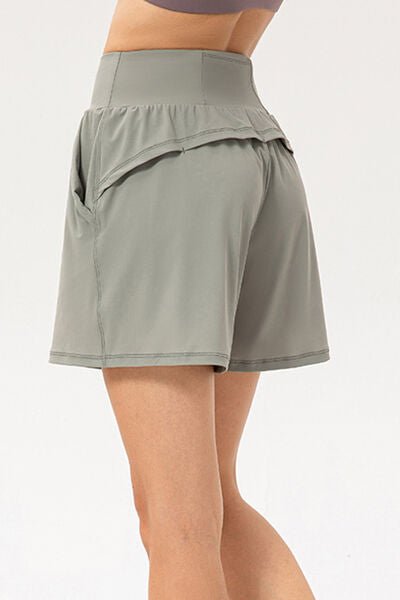 YogaFlex Pocketed Elastic Waist Active Shorts