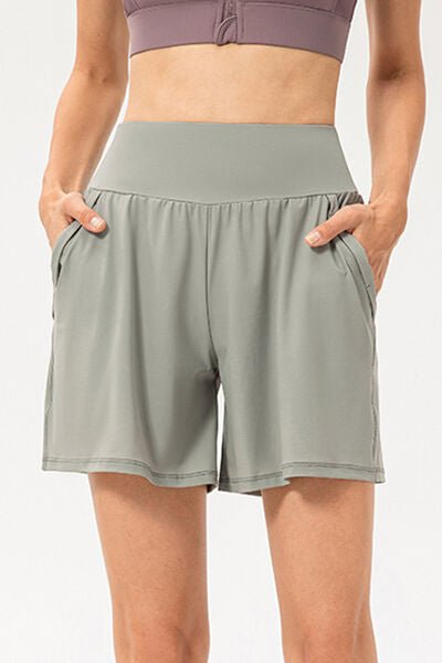 YogaFlex Pocketed Elastic Waist Active Shorts