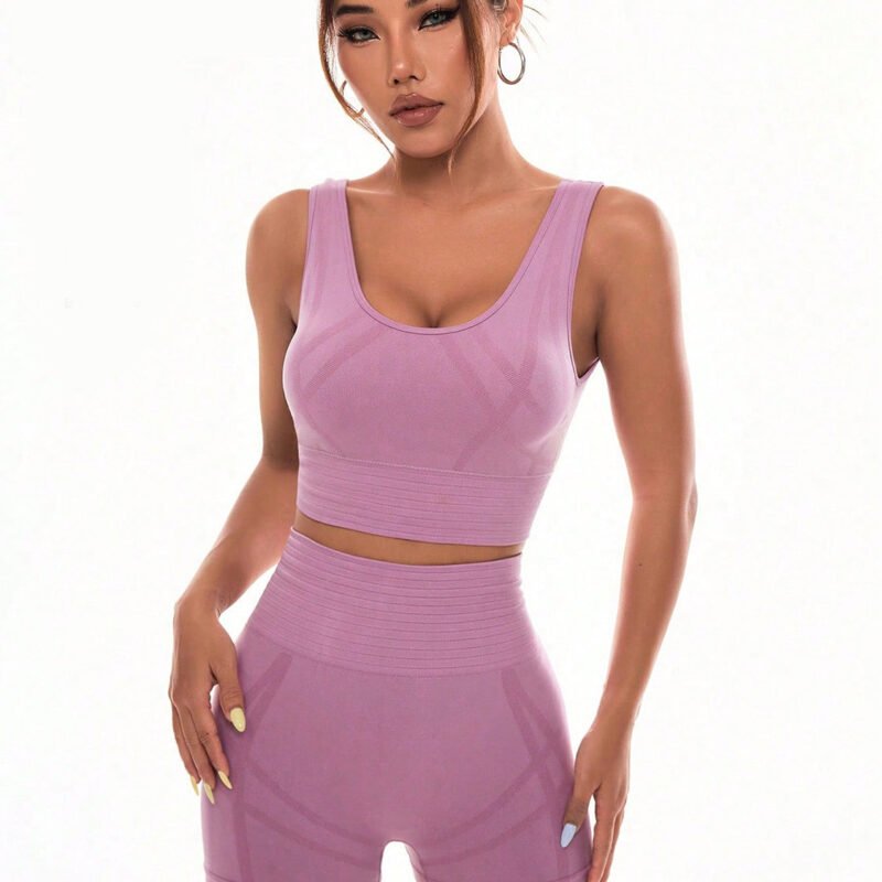TrainTech Scoop Neck Wide Strap Top and Shorts Active Set