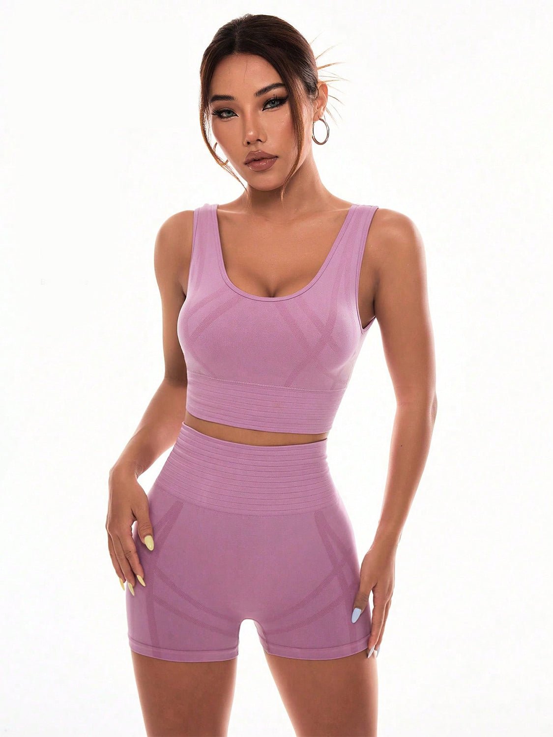 TrainTech Scoop Neck Wide Strap Top and Shorts Active Set