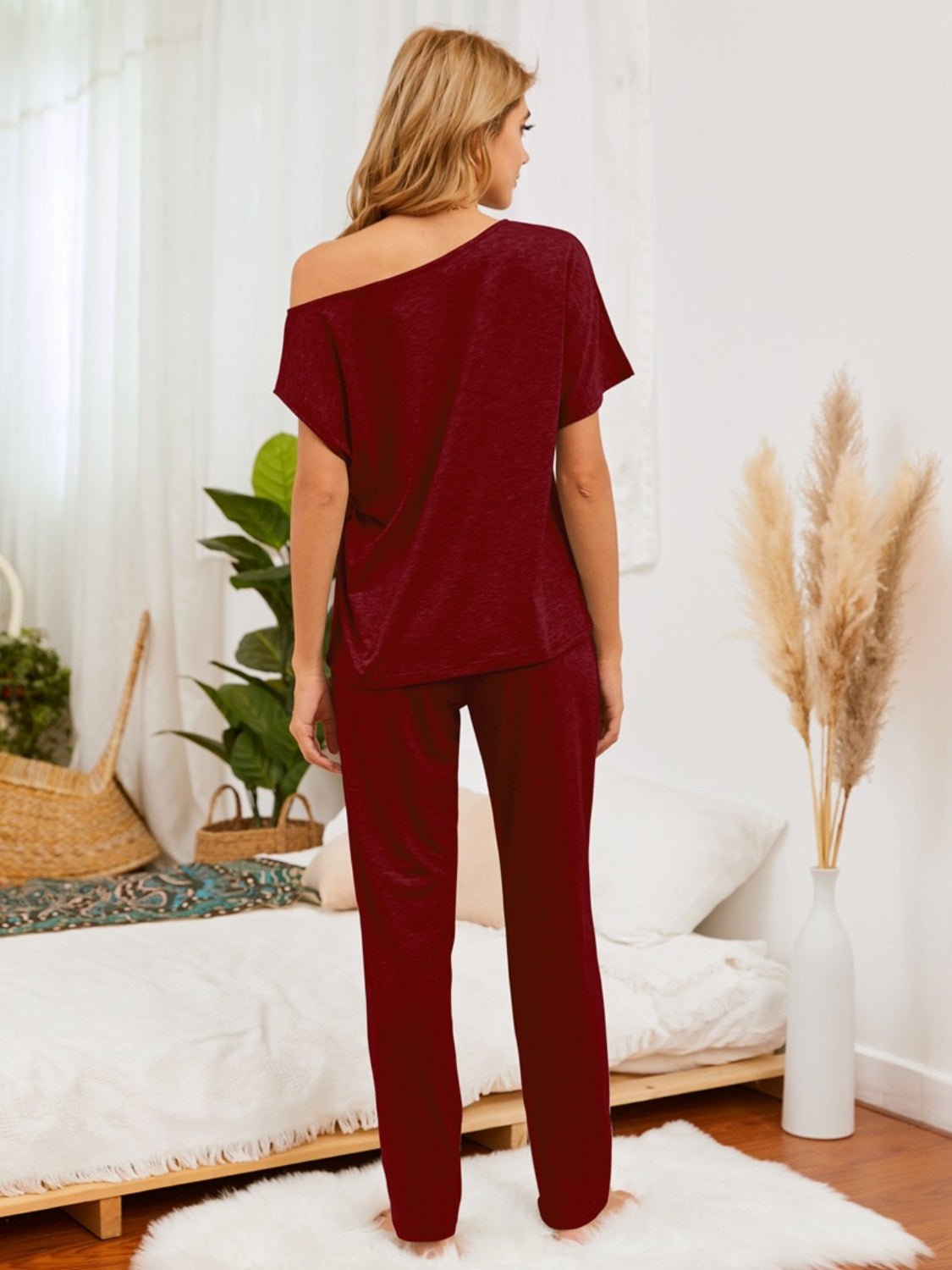 FleekGoddess Boat Neck Top and Pants Lounge Set