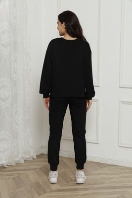 FleeceFlex Round Neck Long Sleeve Top and Drawstring Pants Set