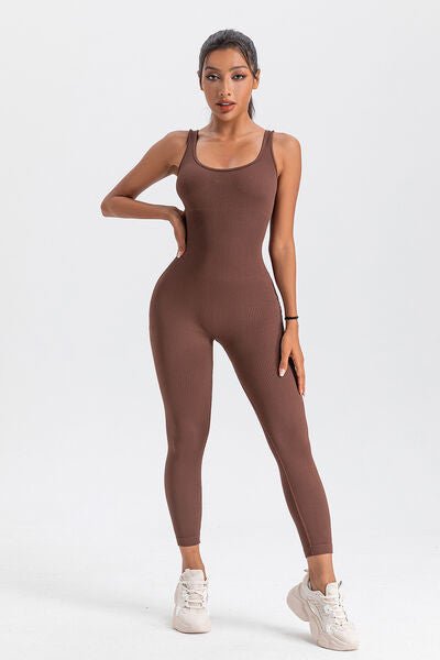 YogaFlex Wide Strap Sleeveless Active Jumpsuit
