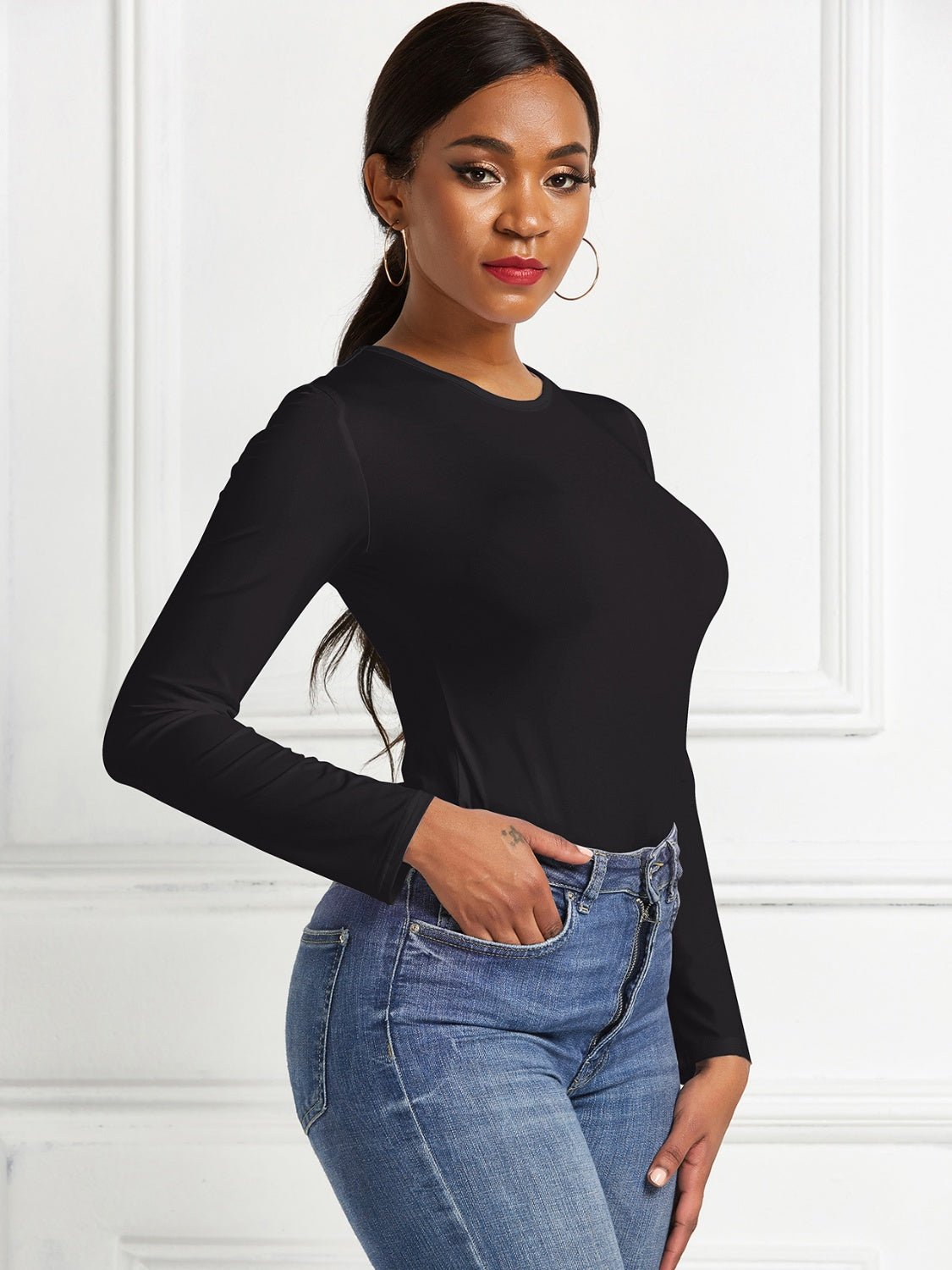 TrainTech Round Neck Long Sleeve Bodysuit