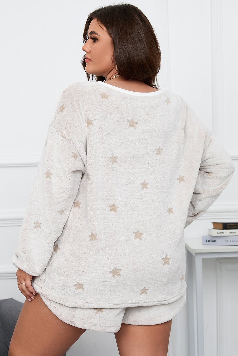 FleeceFlex Star Dropped Shoulder Top and Shorts Lounge Set