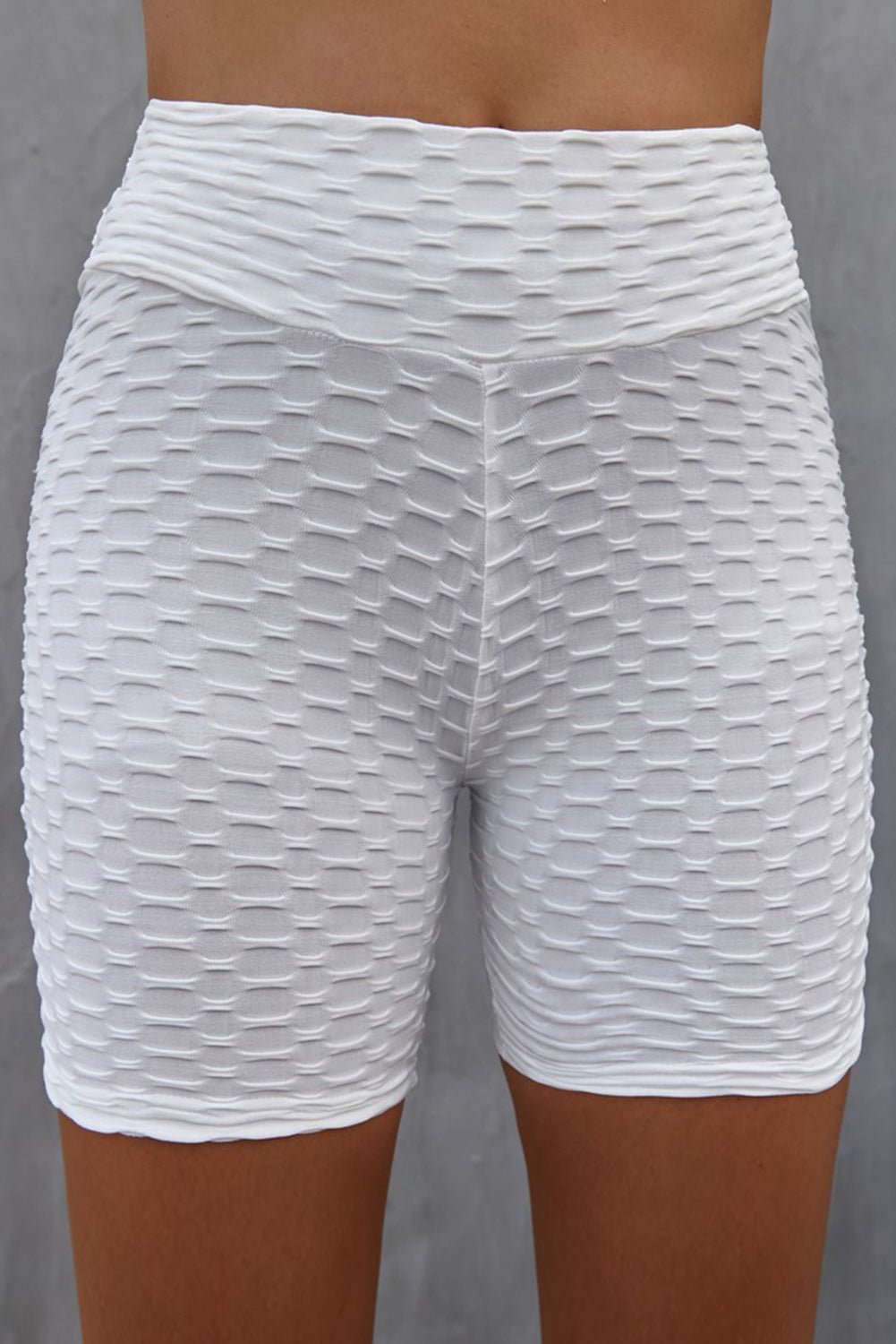 TrainTech Textured High Waisted Biker Shorts