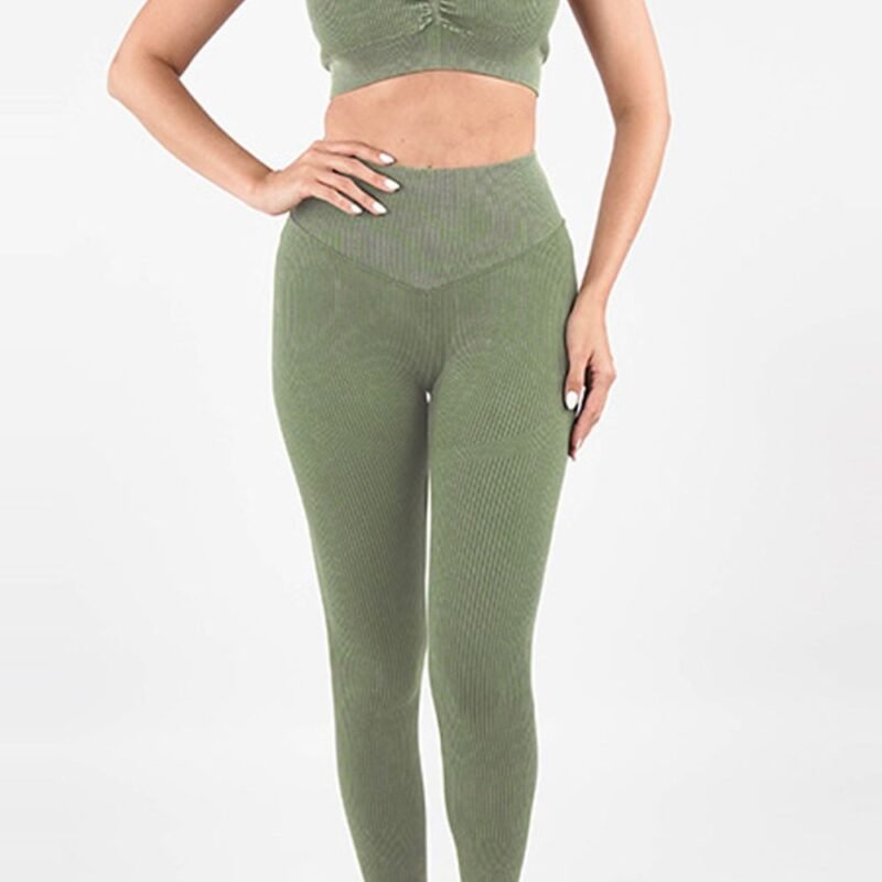 YogaFlex Ruched Spaghetti Strap Top and Pants Active Set